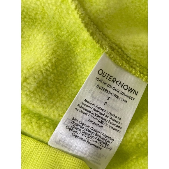 Outerknown Women's Hightide Hooded Dress Lime Size Small Terry Beach Coverup - Picture 5 of 7